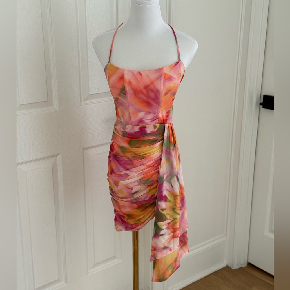 Vibrant Multicolor Halter Dress